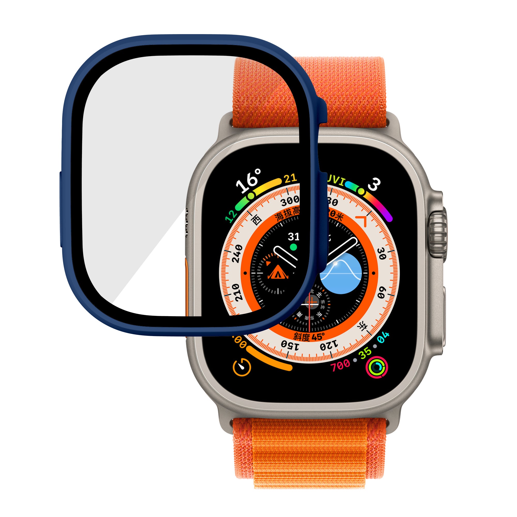 For Apple Watch Ultra 2 49mm Ultra 49mm Hard PC Case with Tempered Glass Screen Protector Waterproof Smart Watch Case For Apple Watch Ultra 2 49mm Ultra 49mm Hard PC Case with Tempered Glass Screen Protector Waterproof Smart Watch Case